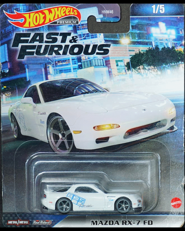 Mazda RX-7 FD – Hot Wheels Premium Fast & Furious (1:64, White)