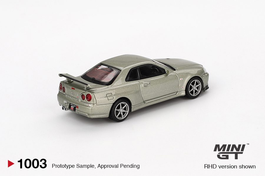 Mini GT 1003 – Nissan Skyline GT-R (R34) V-Spec II Nür – Millennium Jade (1:64) - Image 2