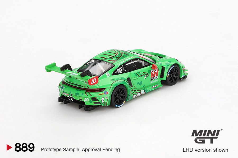 Mini GT 889 – Porsche 911 GT3 R #77 AO Racing “Rexy” – 2024 IMSA Daytona 24H GTD Pro 2nd (1:64) – Exclusive - Image 2