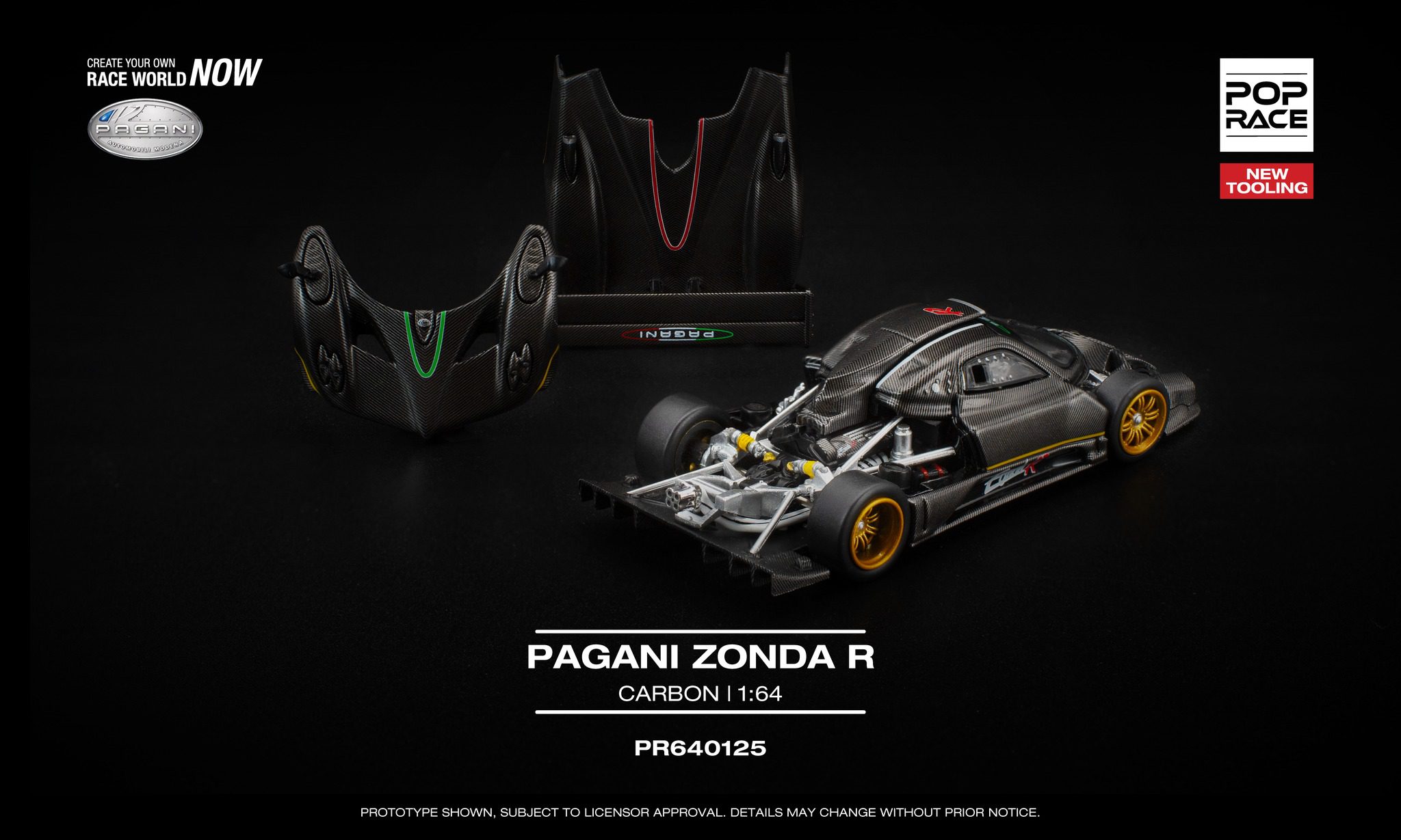 PRE-ORDER – POP RACE PR640125 – Pagani Zonda R Carbon - Image 3