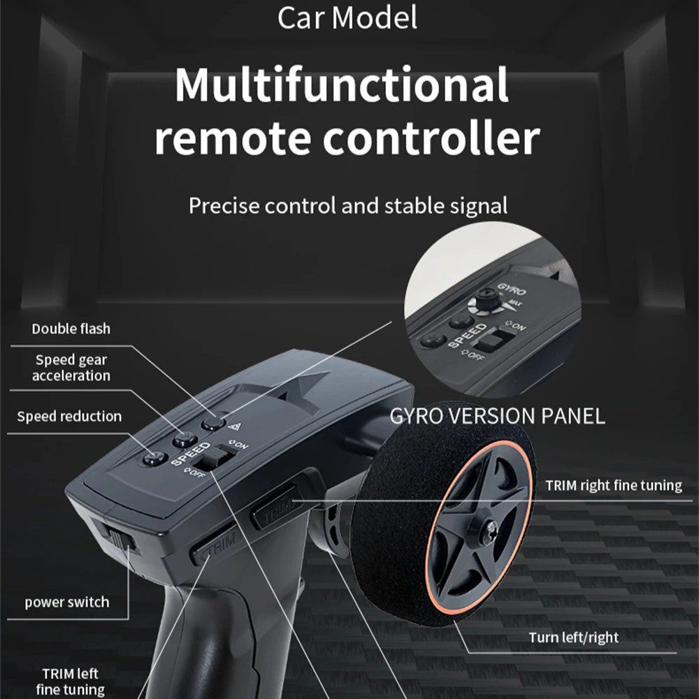 JIABAILE 1:43 Mini Drift RC Car – 4WD LED Desktop Drifter (Gyro / Non-Gyro Options) - Image 3