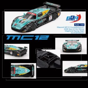 BBR Models Maserati MC12 #1 Vitaphone Racing Team – 2008 Spa 24H Winner – BBRDIE6421