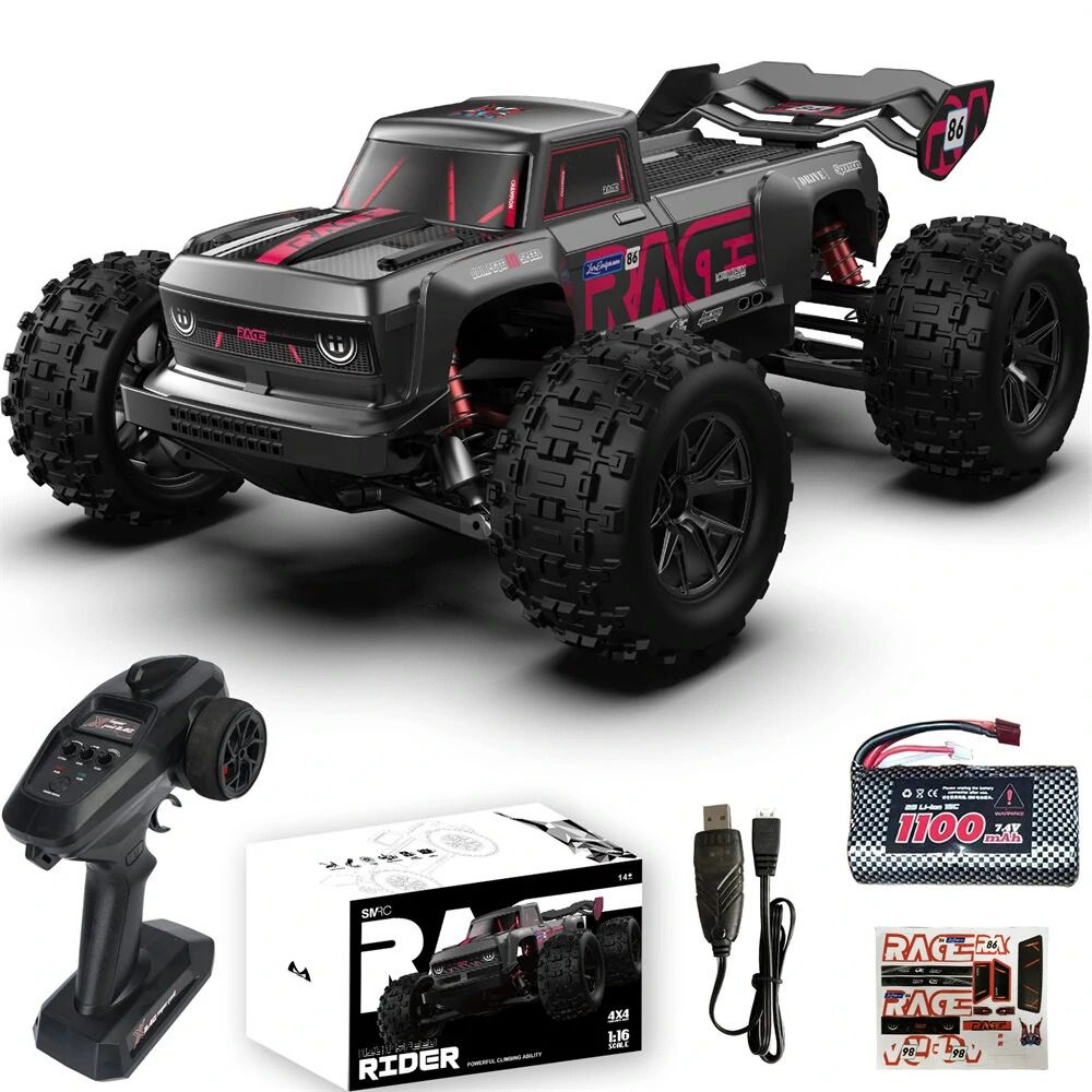 SMRC S910 1:16 RC Car Brushed • S910 High-Speed 4WD RC Truck • SMRC S910 White Black Off-Road RC Car