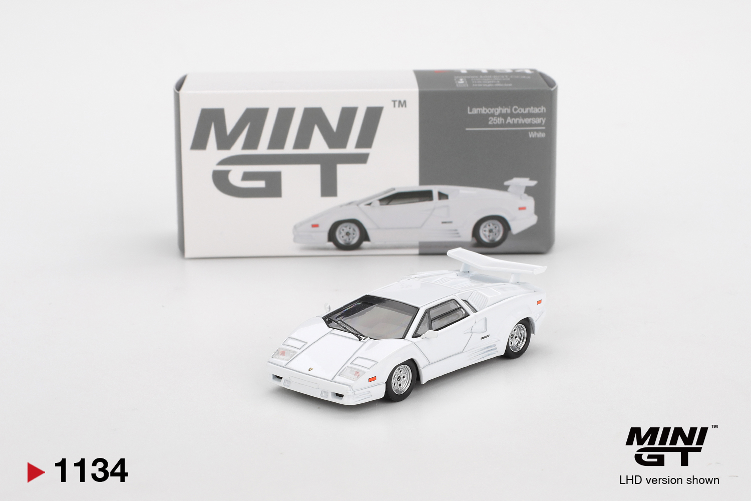 Mini GT 1134 – Lamborghini Countach 25th Anniversary (White) – 1:64 - Image 4