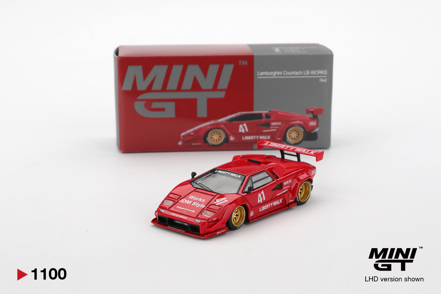 Mini GT 1100 – Lamborghini Countach LB★WORKS (Red) – 1:64 - Image 4