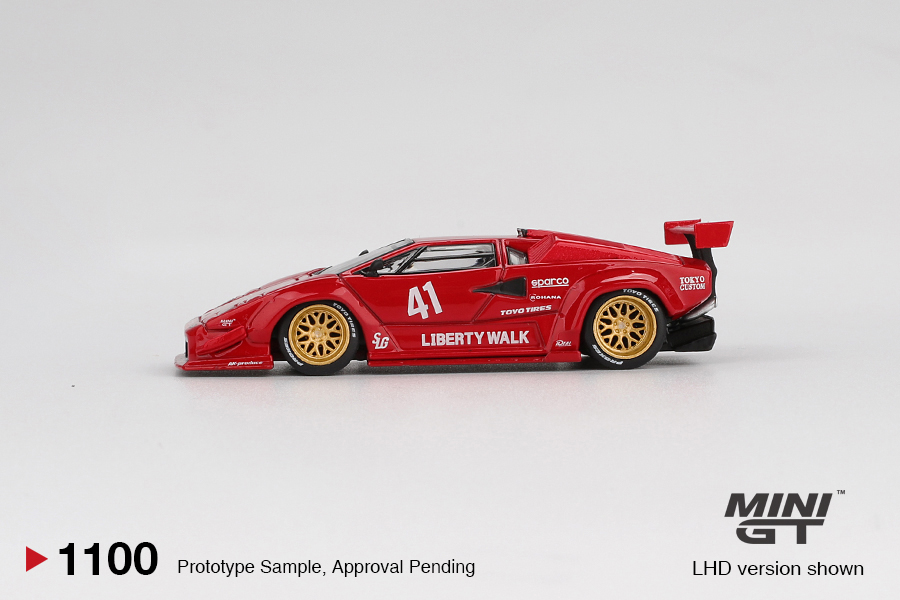 Mini GT 1100 – Lamborghini Countach LB★WORKS (Red) – 1:64 - Image 3