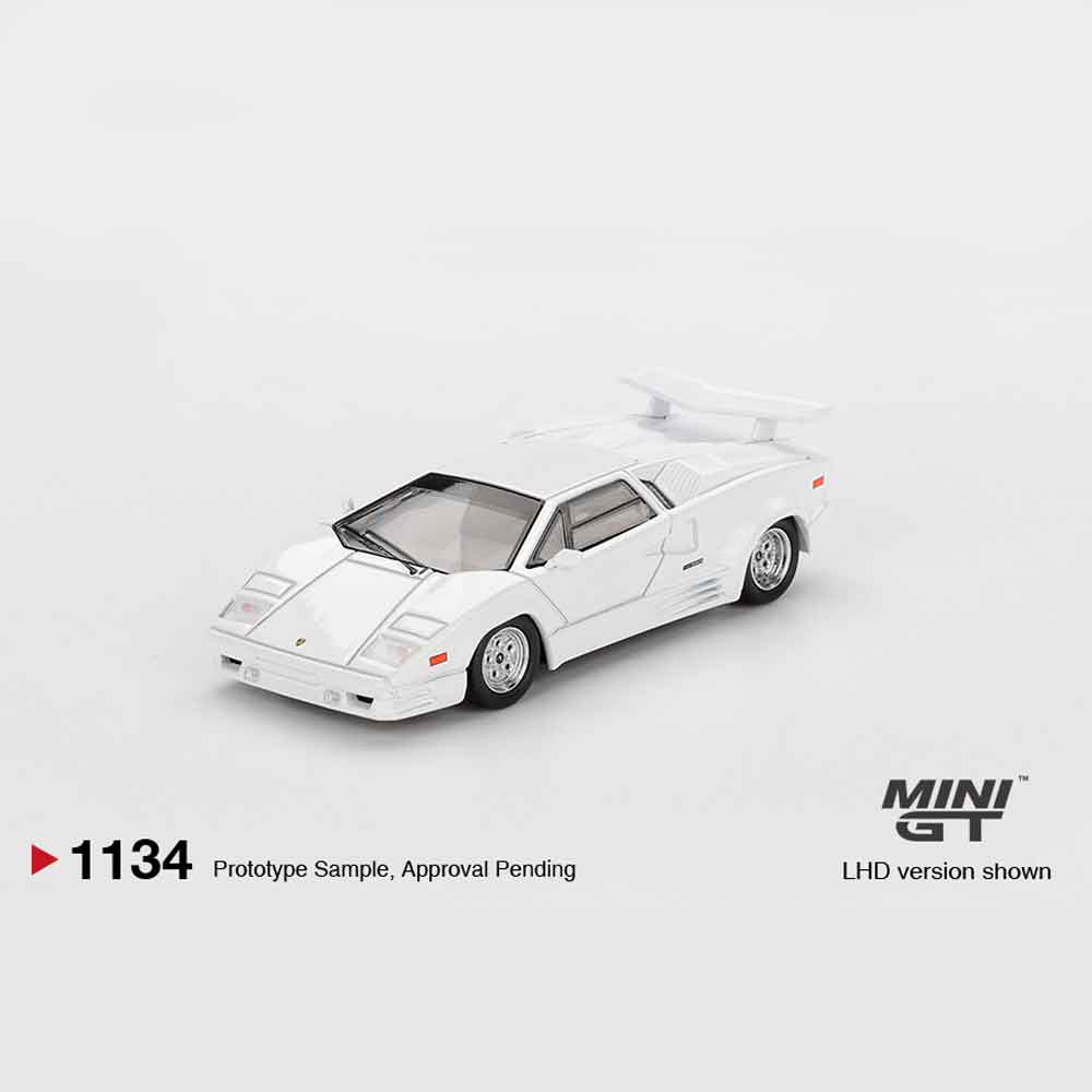 Mini GT 1134 – Lamborghini Countach 25th Anniversary (White) – 1:64