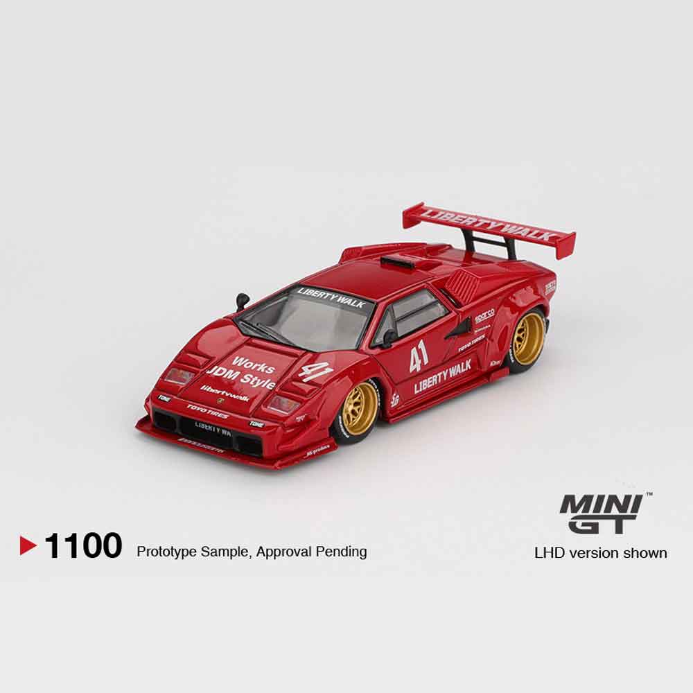 Mini GT 1100 – Lamborghini Countach LB★WORKS (Red) – 1:64