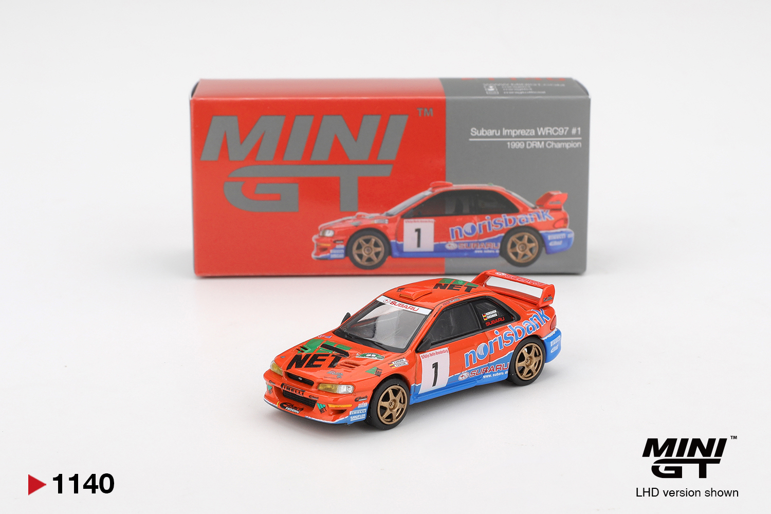 Mini GT 1140 – Subaru Impreza WRC97 #1 1999 DRM Champion – 1:64