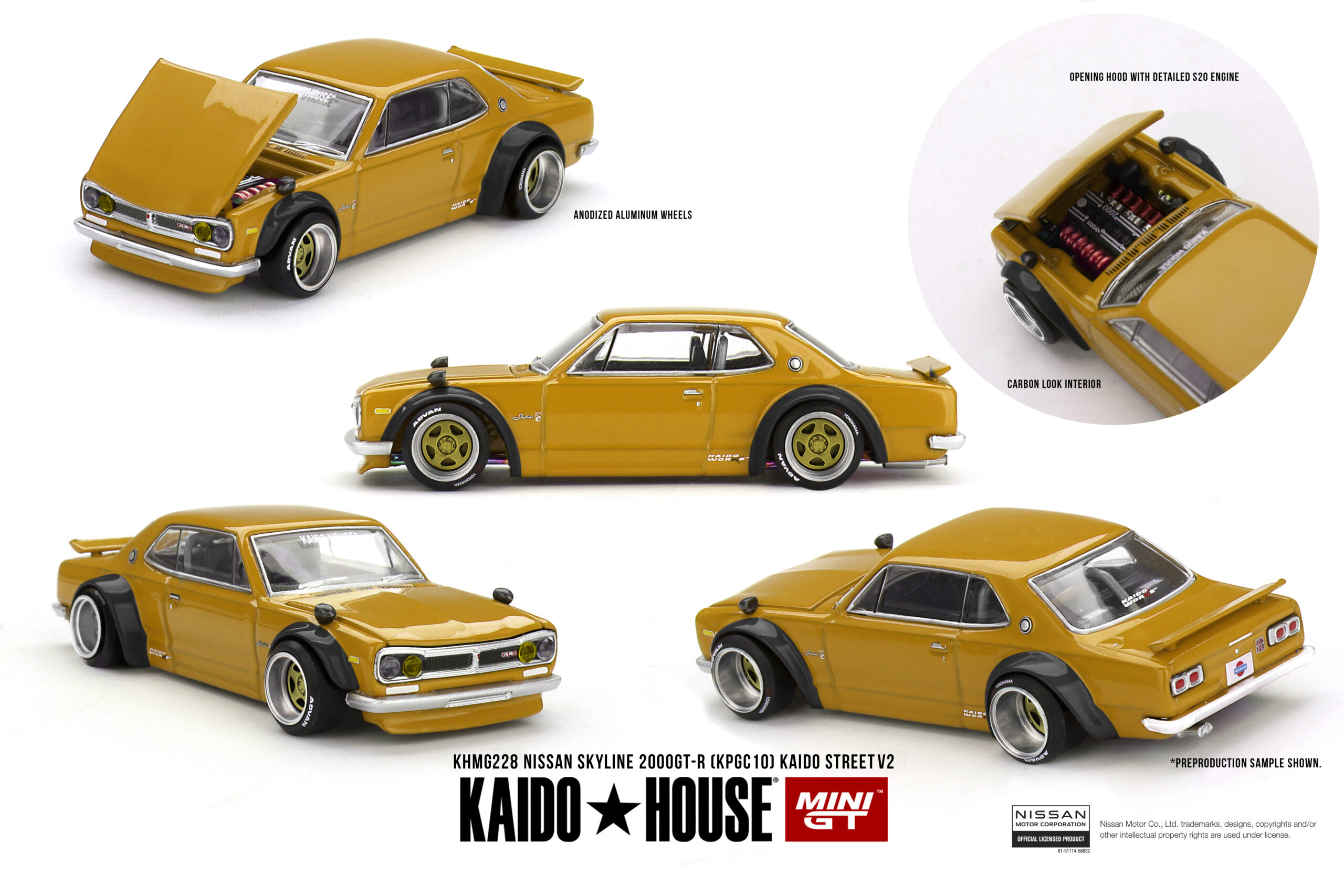 Kaido House x Mini GT KH228 – Nissan Skyline 2000 GT-R (KPGC10) Kaido Street V2 – 1:64