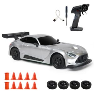 L.O.T Cars Shadow RC Drift Car – 4WD, Proportional Control, LED Drift Car - Asphalt Silver