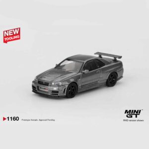 Mini GT 1160 – Nissan Skyline GT-R Dark Metal Gray (NISMO BNR34 CRS Version) – 1:64